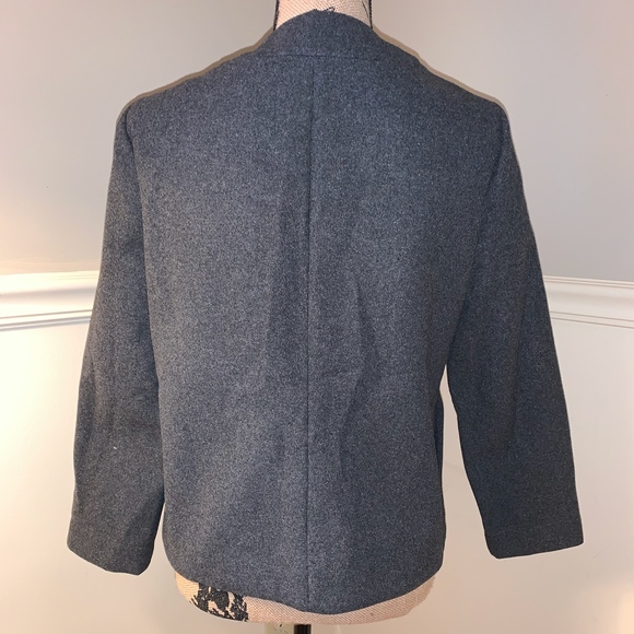 KATE SPADE SATURDAY Gray Behind the Seams Open Front Blazer L NWT - Picture 4 of 4